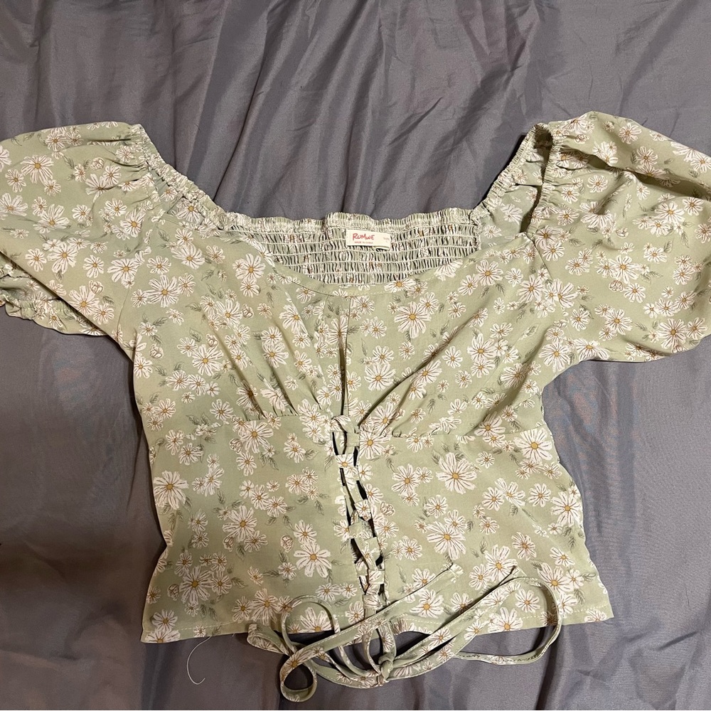 Flower crop corset top